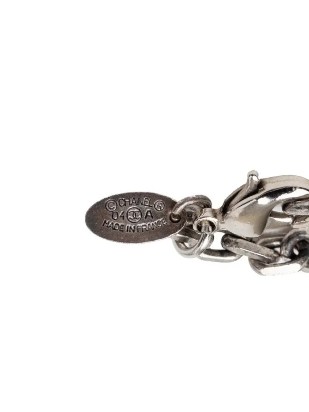 Chanel CC Logo Chain Pendant Silver Metal